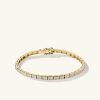 Rectangular Micro-Pavé Diamond Tennis Bracelet