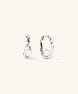 Dôme Figure Pearl Hoops