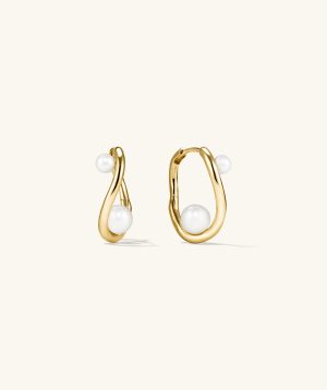 Dôme Figure Pearl Hoops