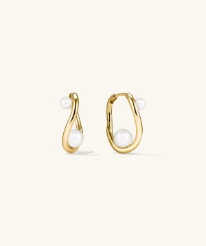 Dôme Figure Pearl Hoops