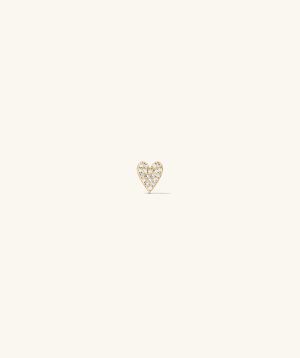 Piercing Studio - Pavé Diamond Heart Flat Back Stud
