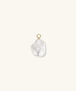 Oversized Baroque Pearl Hoop Charm