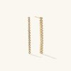 Bezel Lab Grown Diamond Long Tennis Earrings