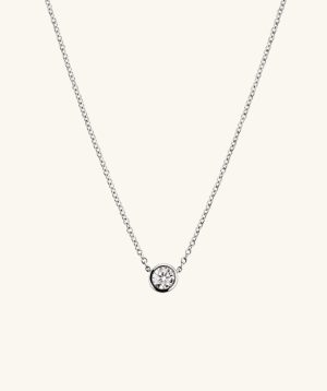 Bezel Lab Grown Diamond Necklace 0.5 ct