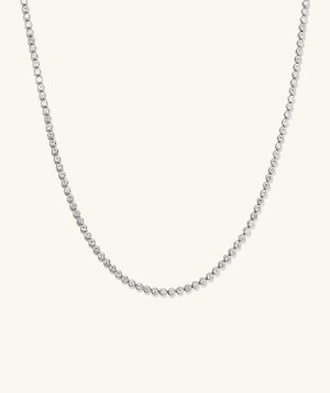 Zadie Bezel Lab Grown Sapphire Tennis Necklace