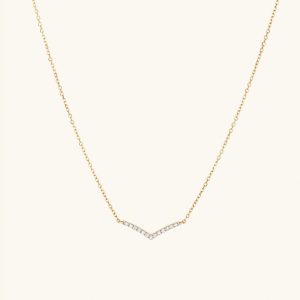 Pavé Diamond Wishbone Necklace