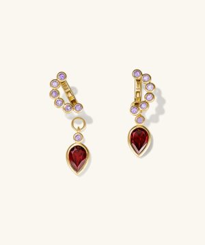 Remy Gemstone Charm Hoops