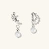 Remy Gemstone Pearl Charm Hoops